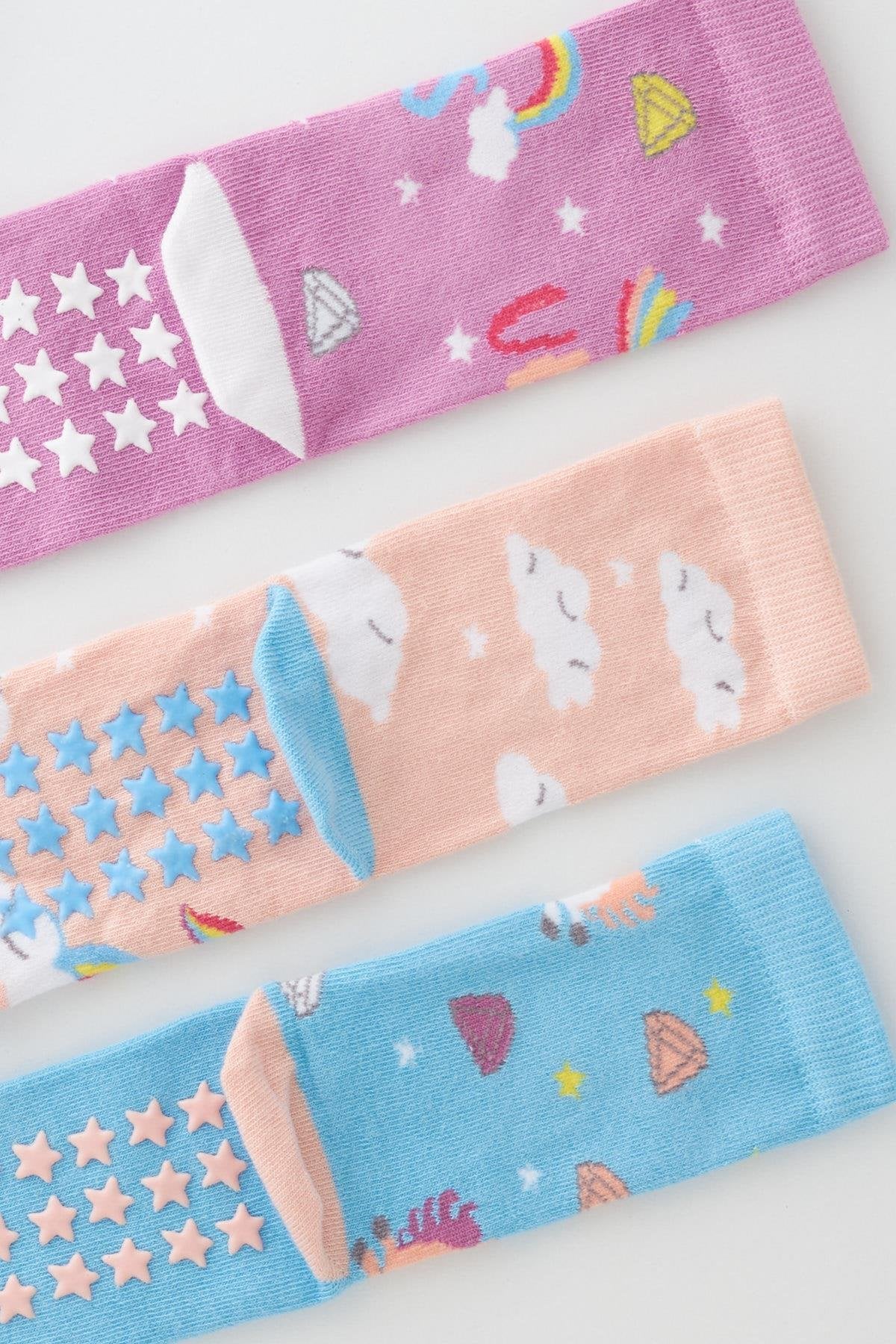 Girls Unicorn Boxed Socks 3-Pack