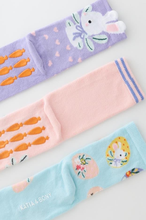 Girls Rabbit Patterned Easter Socks Boxed 3-Pack