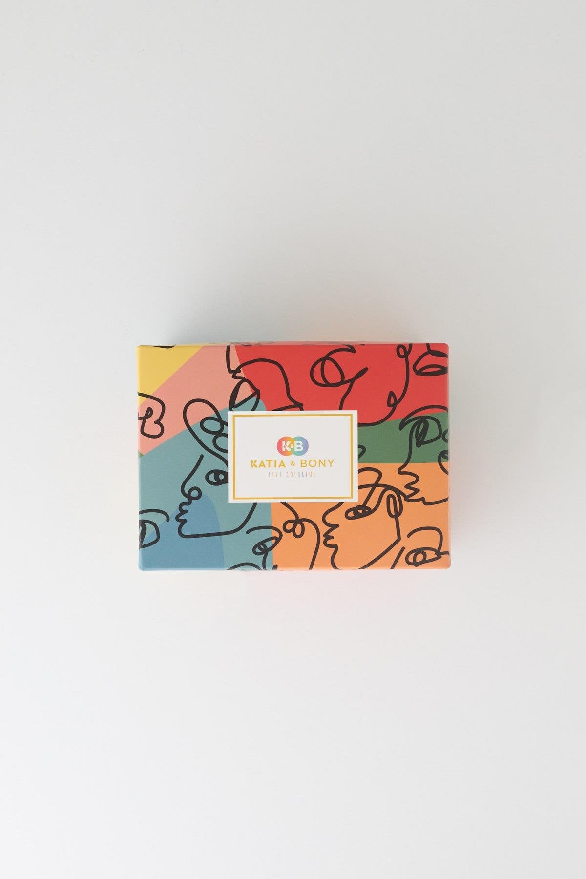 Face Patterned Socket Socks 3-Pack Boxed