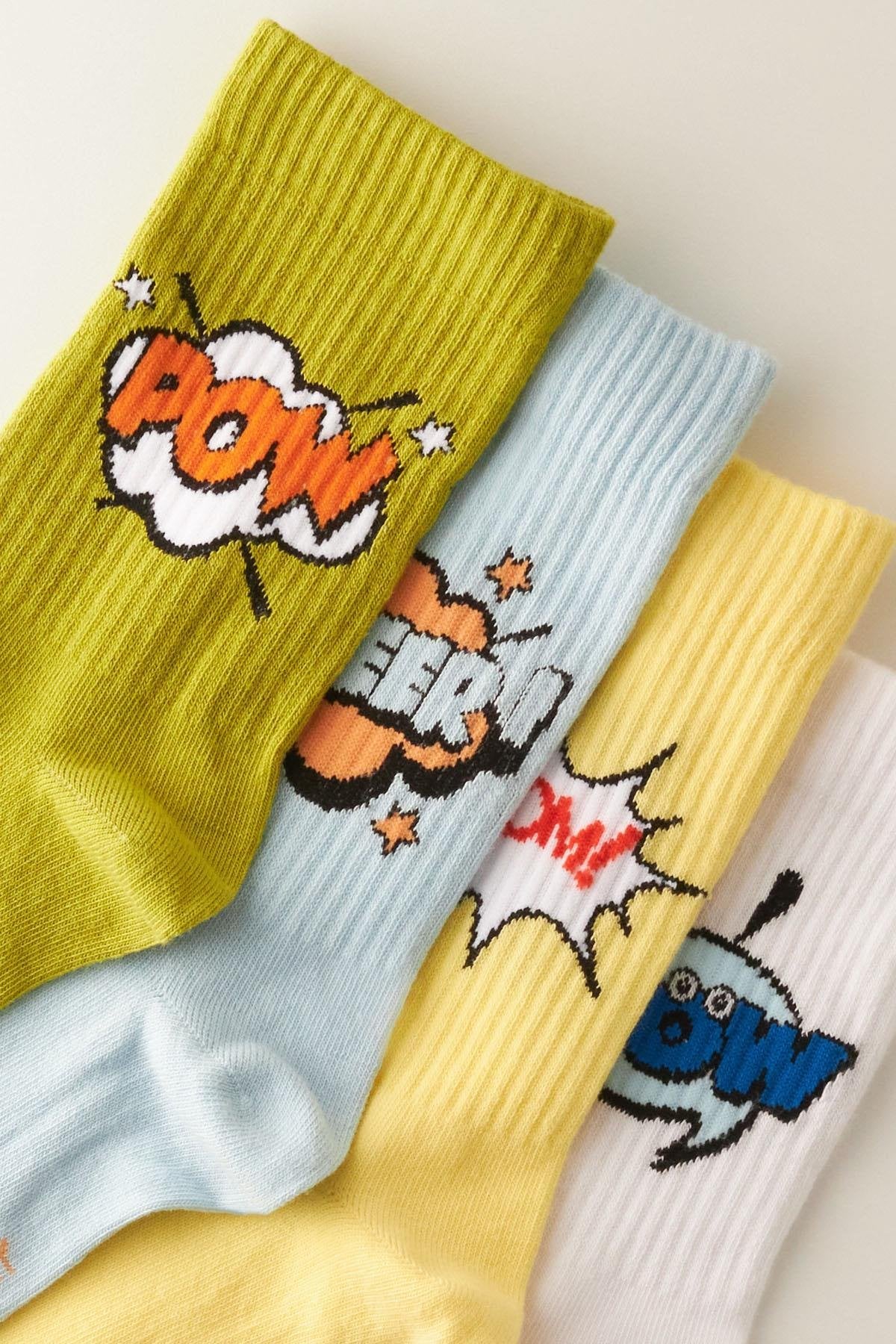 Patterned Socket Socks 4-Pack