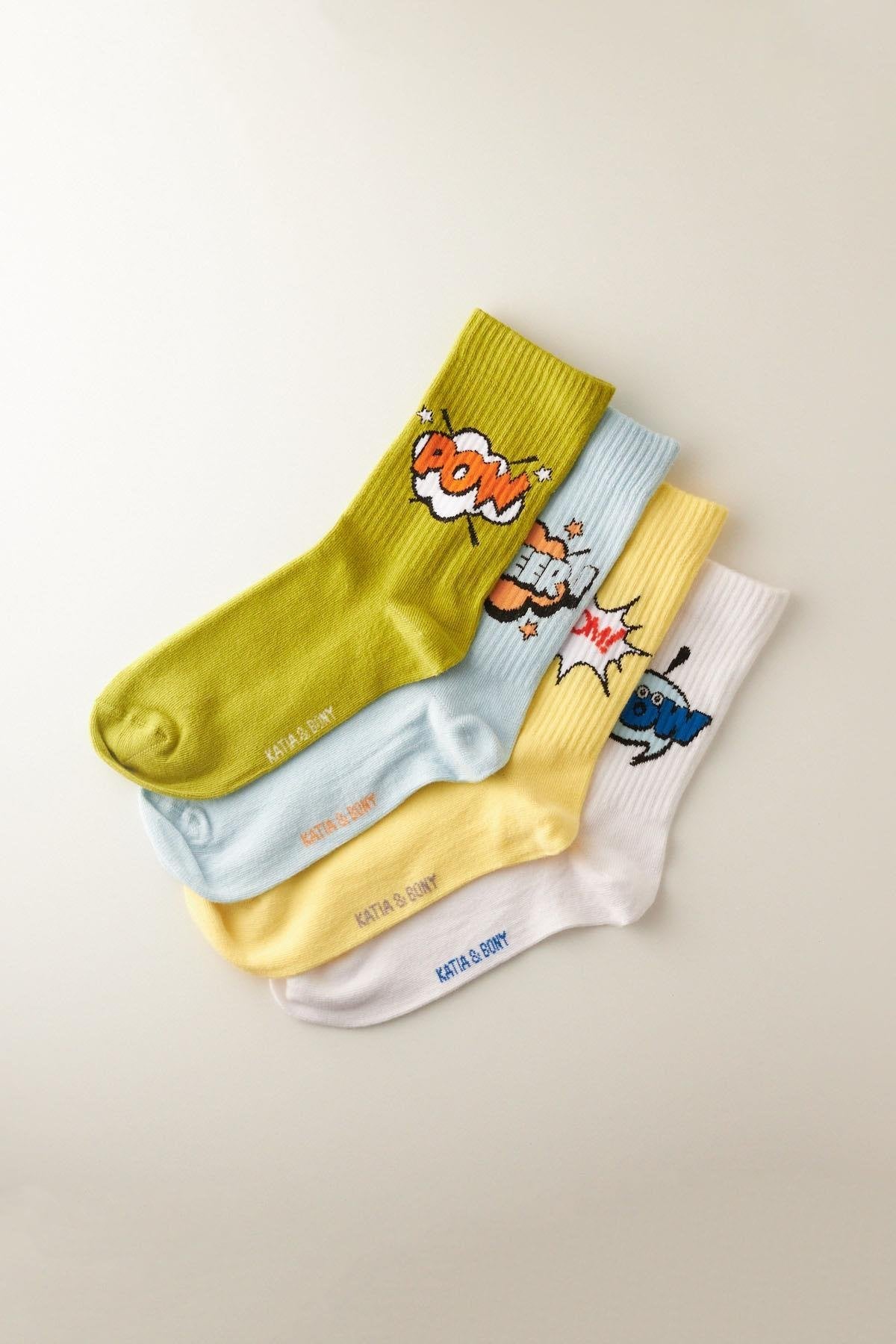 Patterned Socket Socks 4-Pack