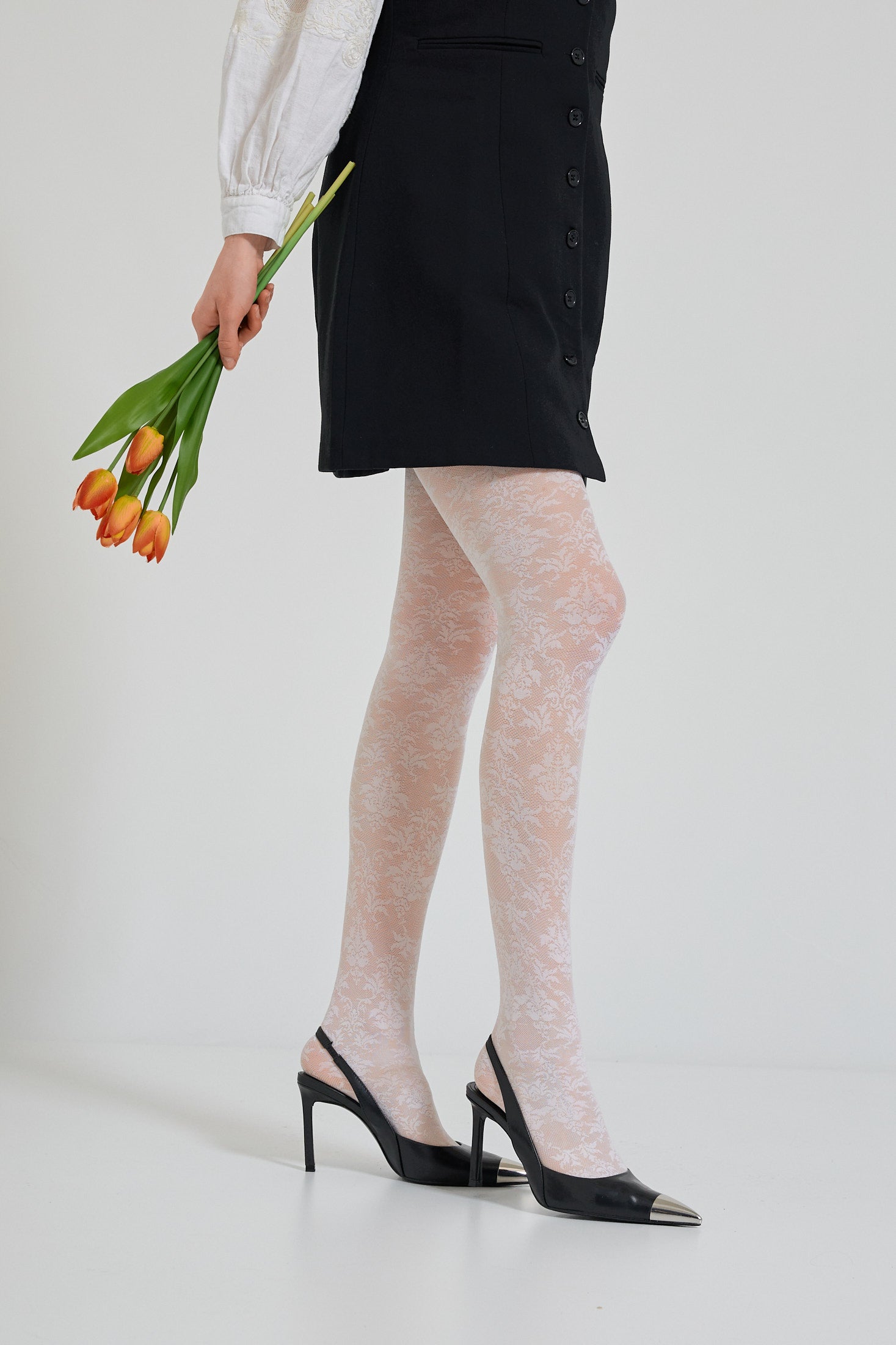 Lace Detailed Thin Tights - 40 Den
