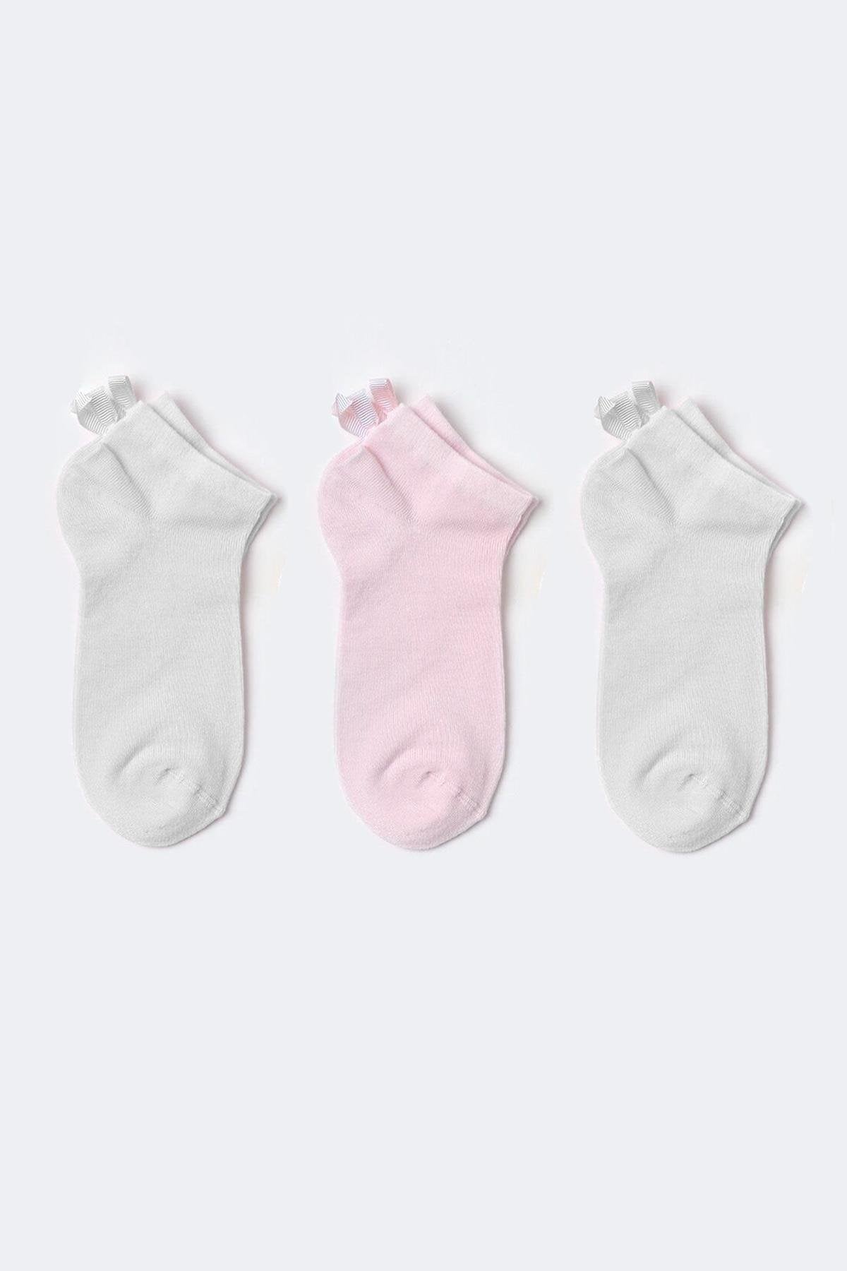 Soft Bamboo Girls Step Socks 3-Pack
