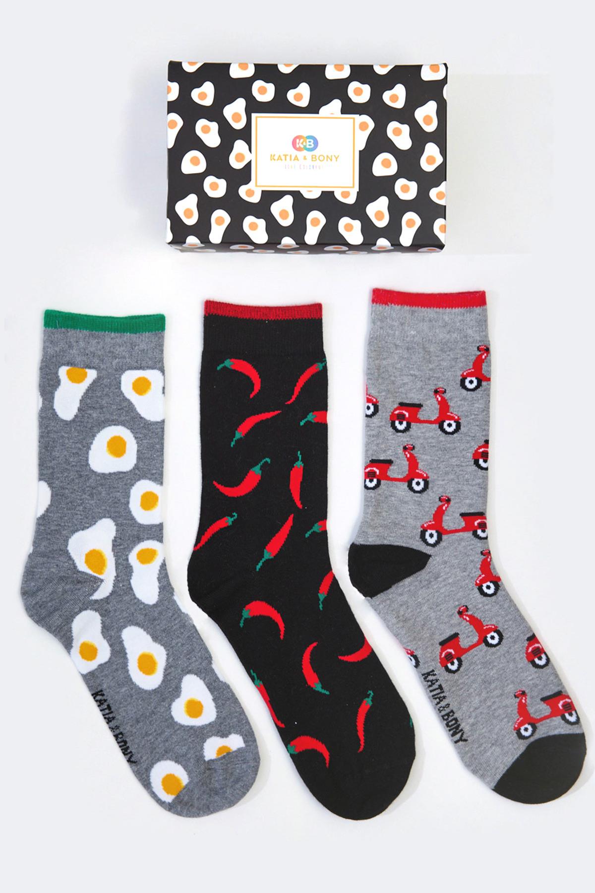 Eggs Socket Socks Boxed 3-Pack