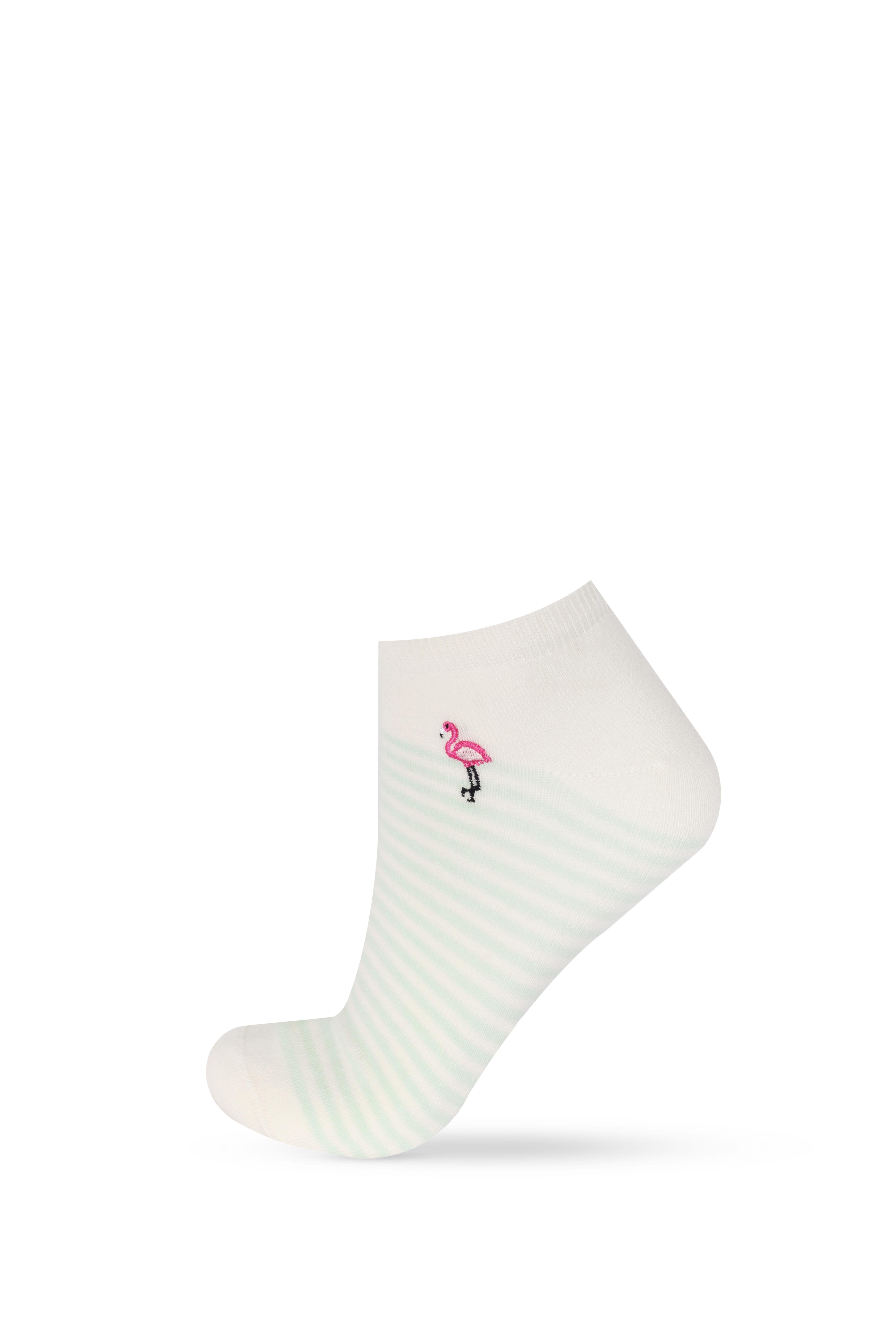 Women's Flamingo Patterned Step Socks 4-Pack