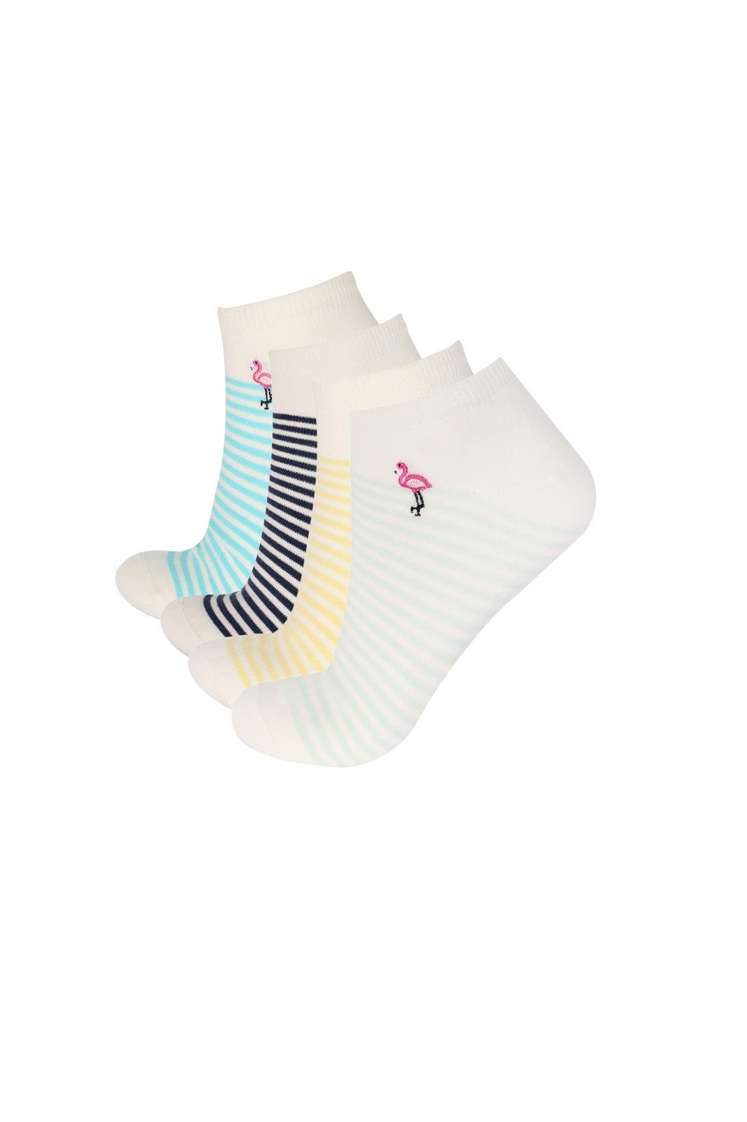 Women's Flamingo Patterned Step Socks 4-Pack