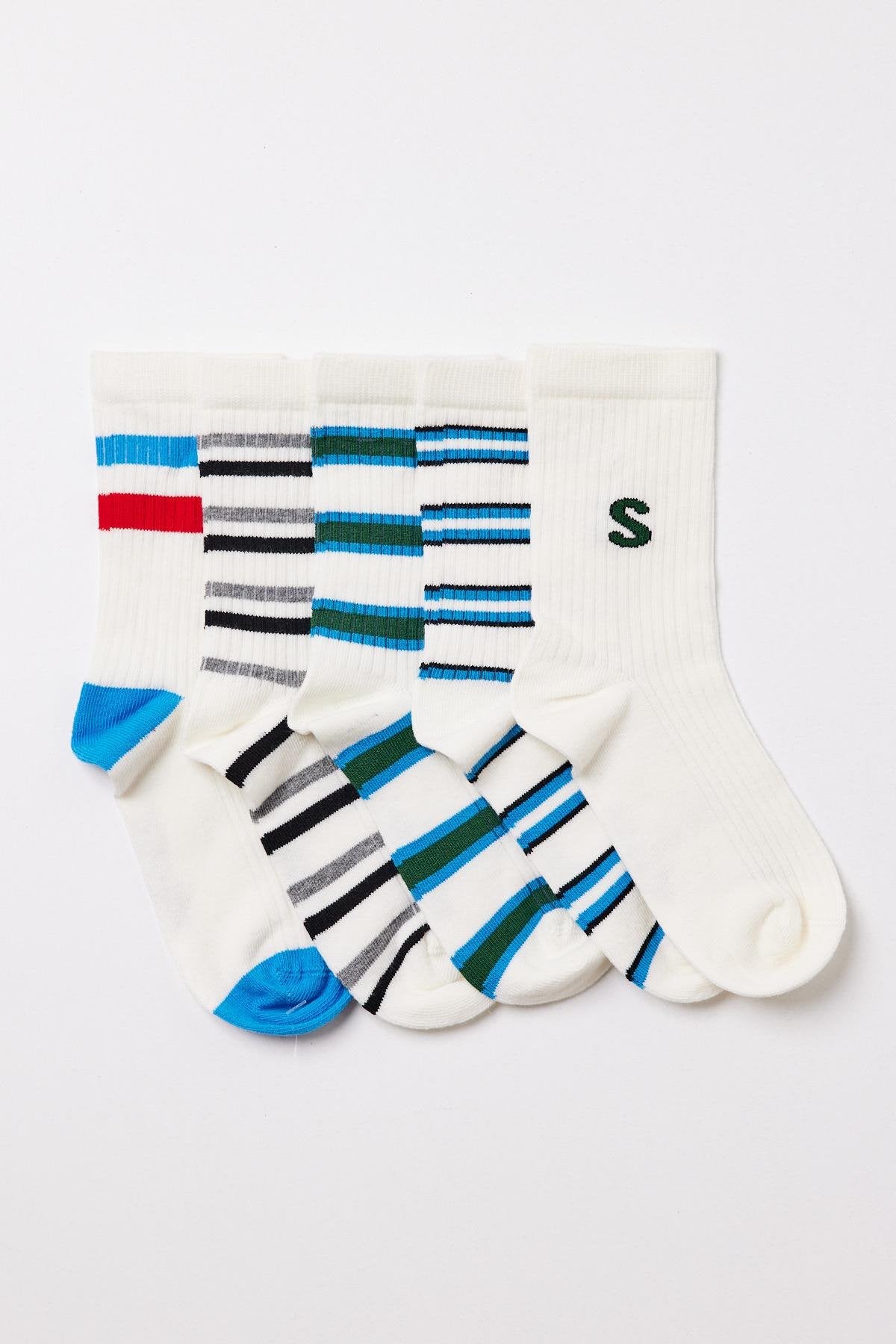Boys Multi color Ankle Socks 5-Pack