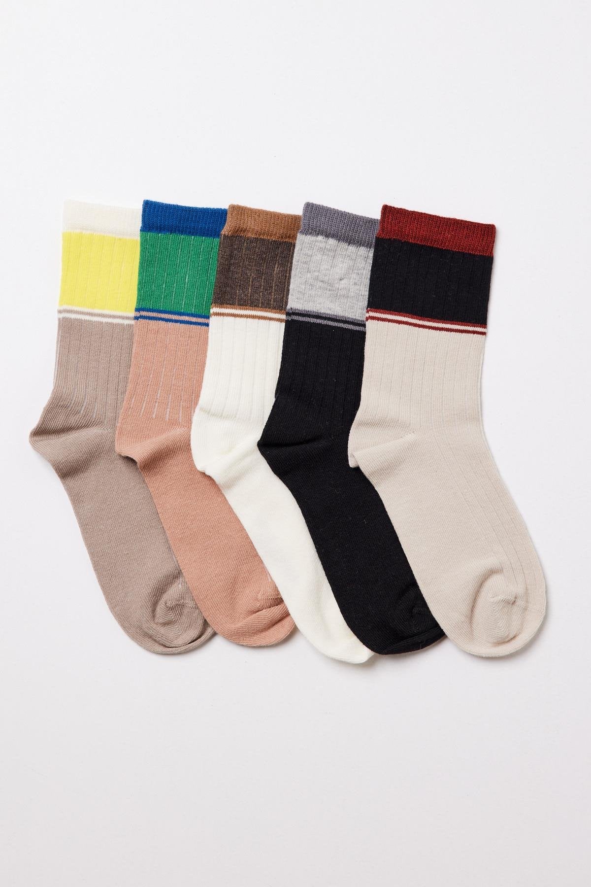 Boys Striped Ankle Socks 5-Pack