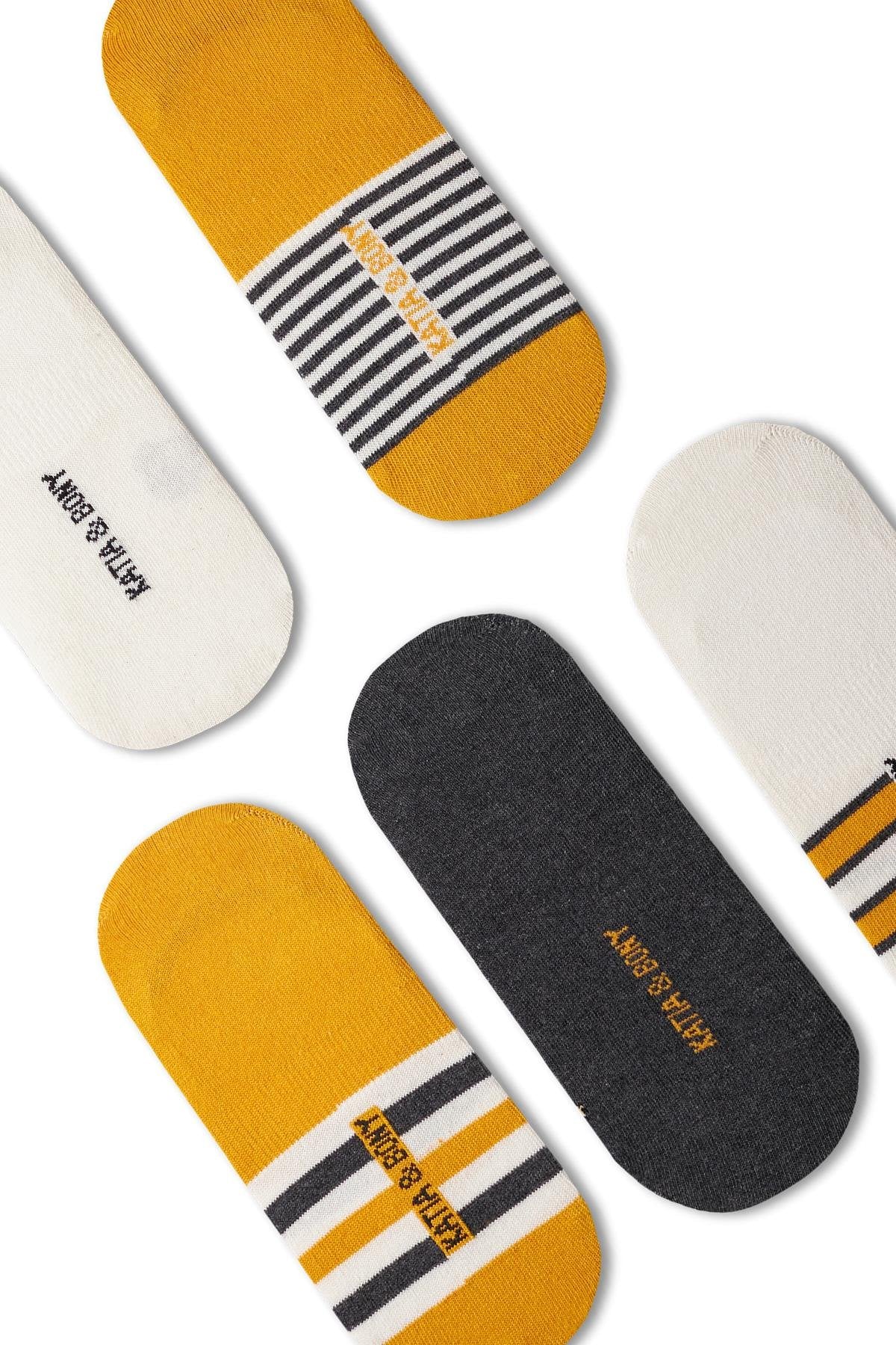 Men's Teddy Bear Detailed Invisible Socks 5-Pack