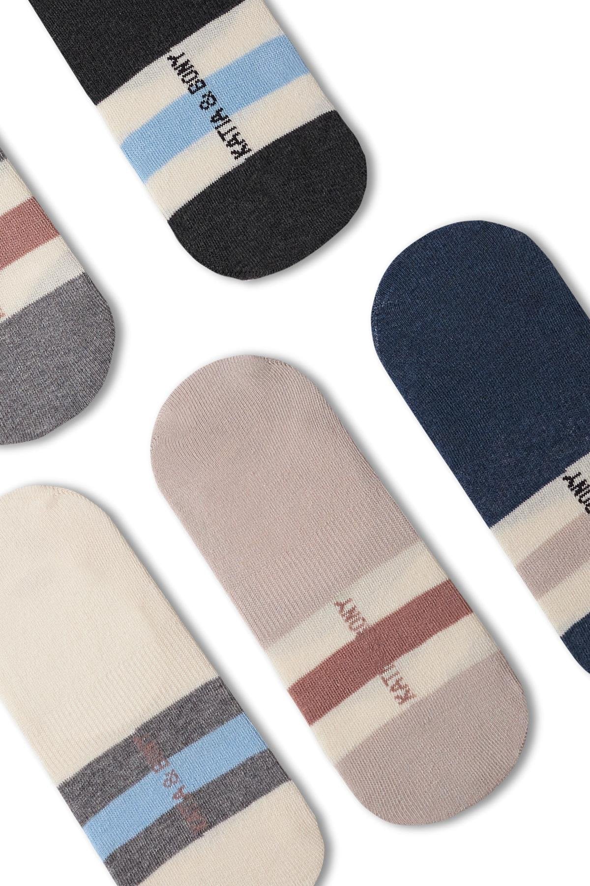 Men's Striped Invisible Socks 5-Pack