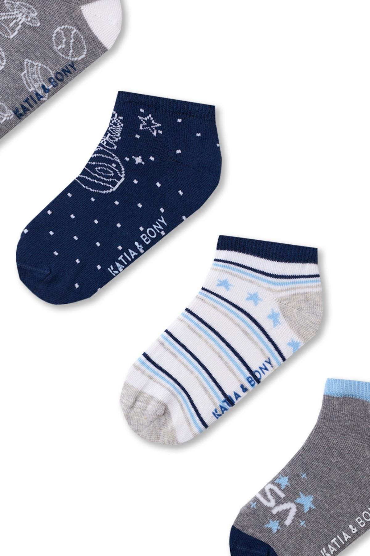 Boys Planet Printed Ankle Socks 4-Pack