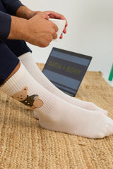Teddy Patterned Socket Sock