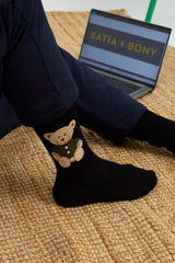 Teddy Patterned Socket Sock