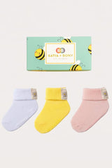 Bee Basic Daisy Bootie Socks Boxed 3-pack