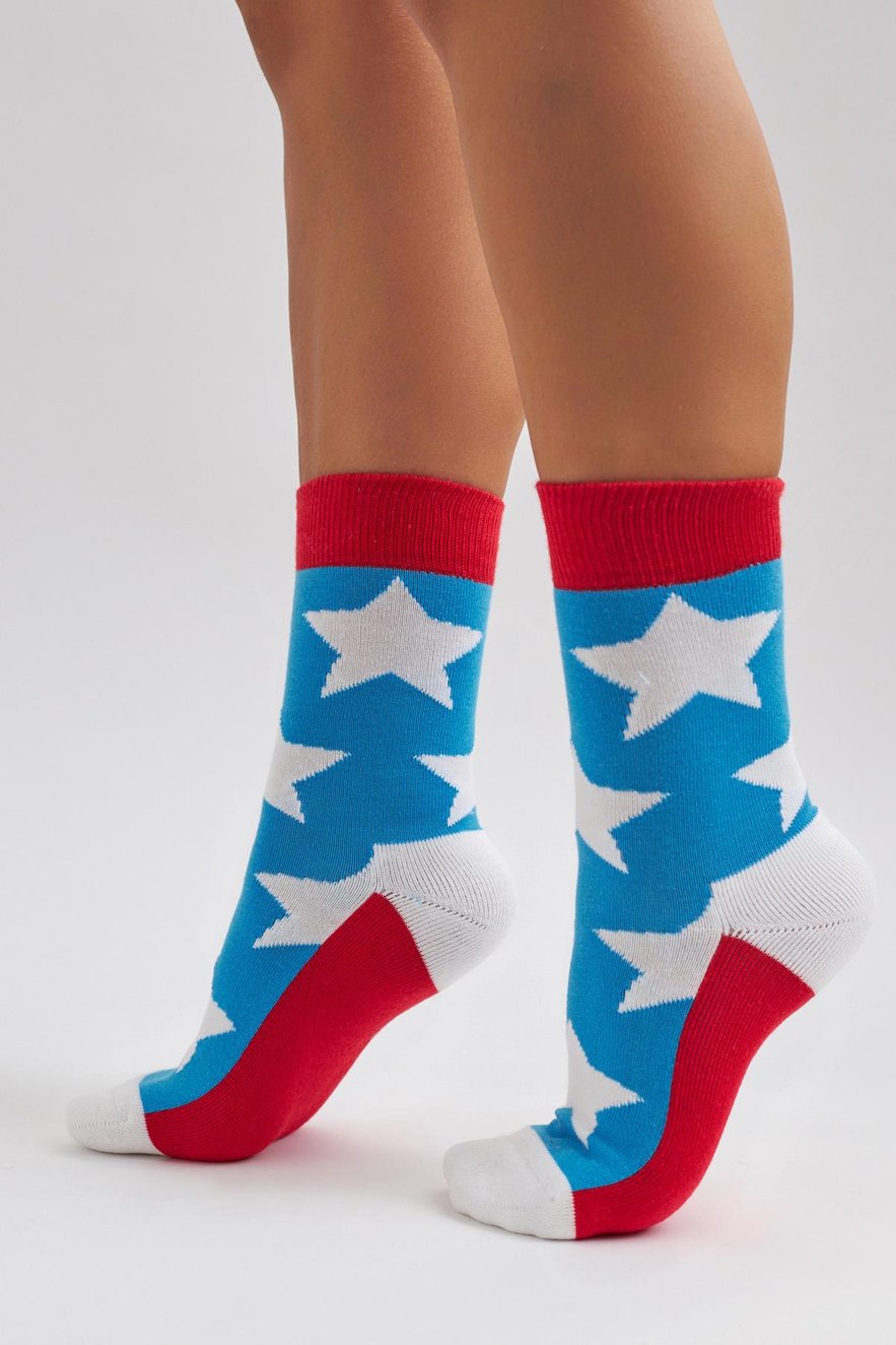 Unisex Big Star Patterned Socks