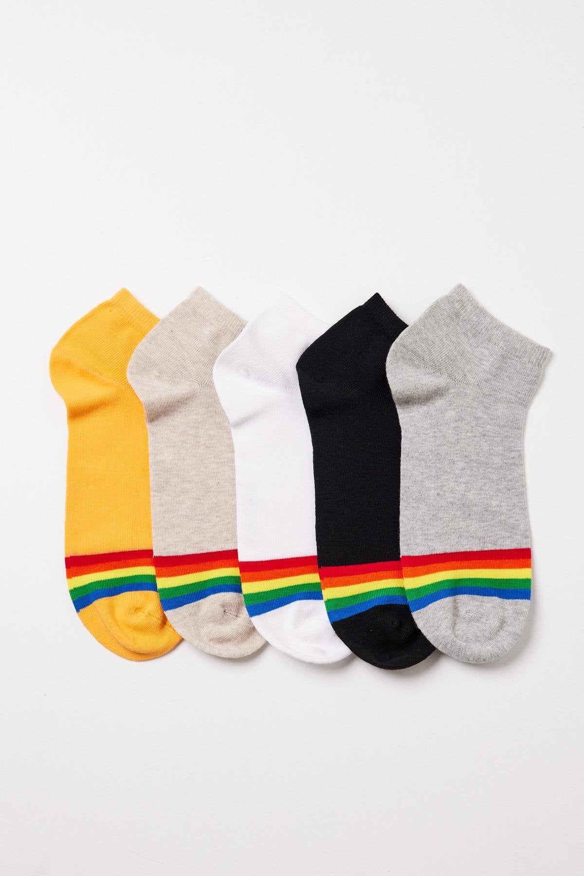 Men's Colorful Striped Ankle Socks 5-Pack