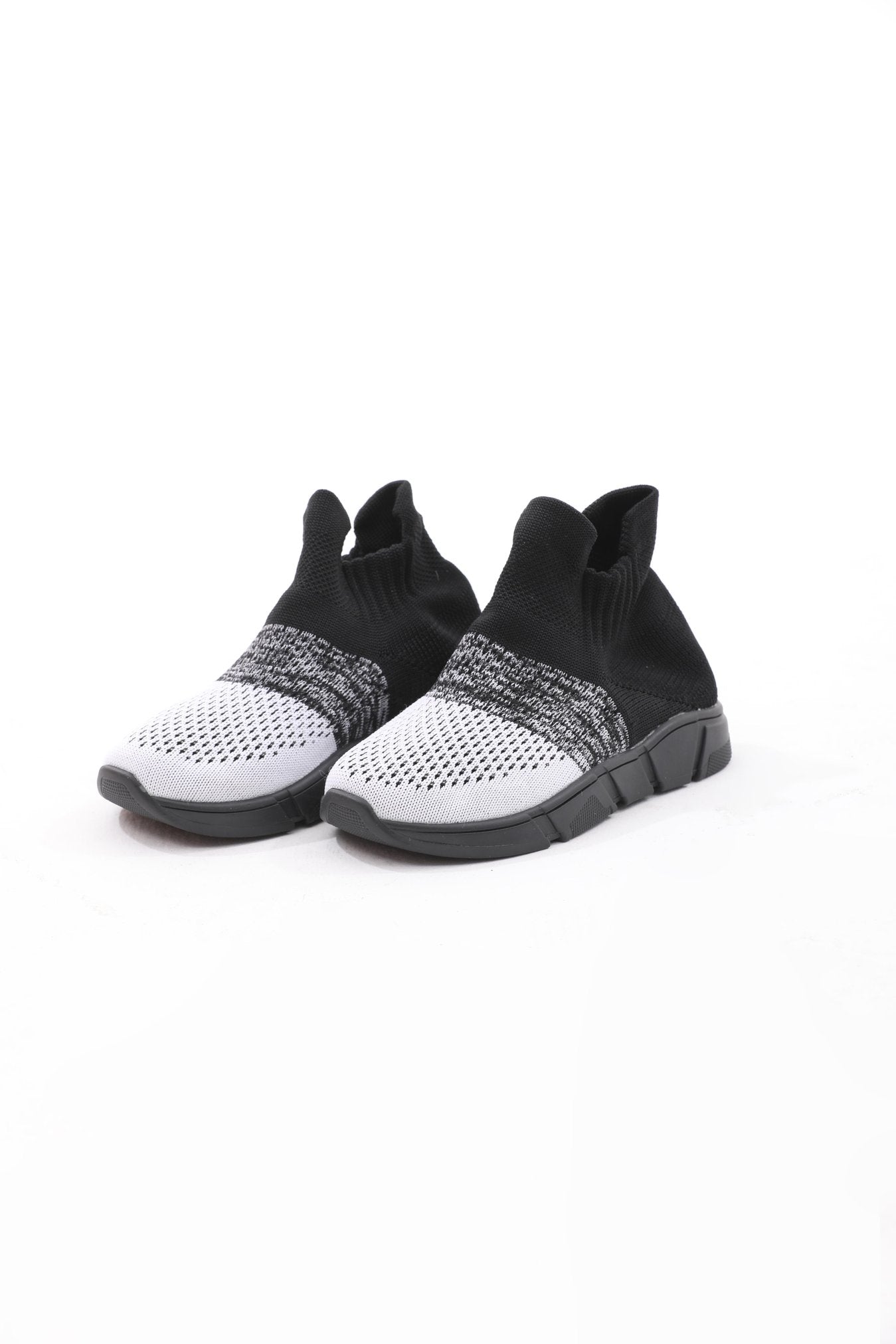Children's Sock Sneakers - Black / White