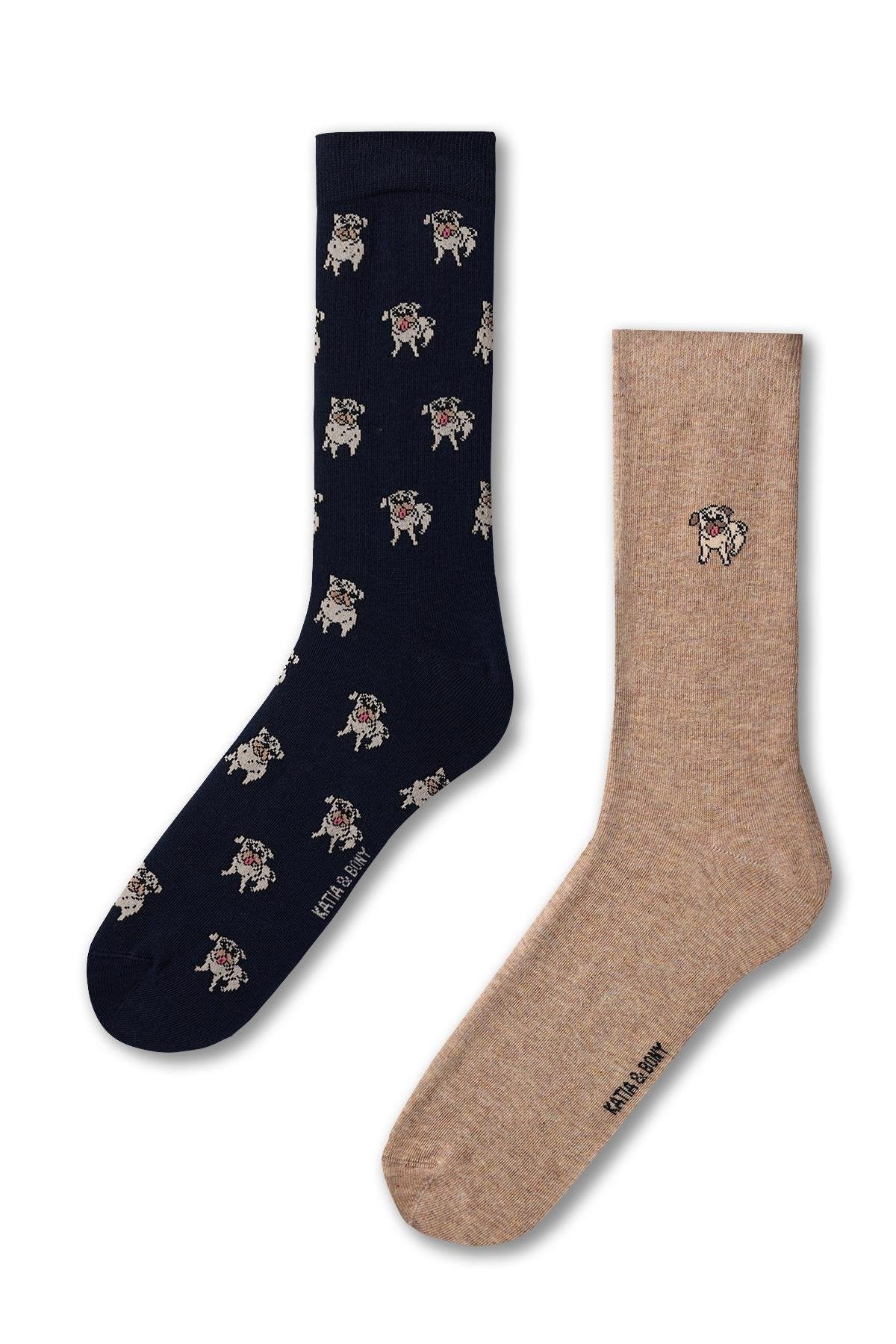 Unisex Dog Patterned Socket Socks 2-Pack