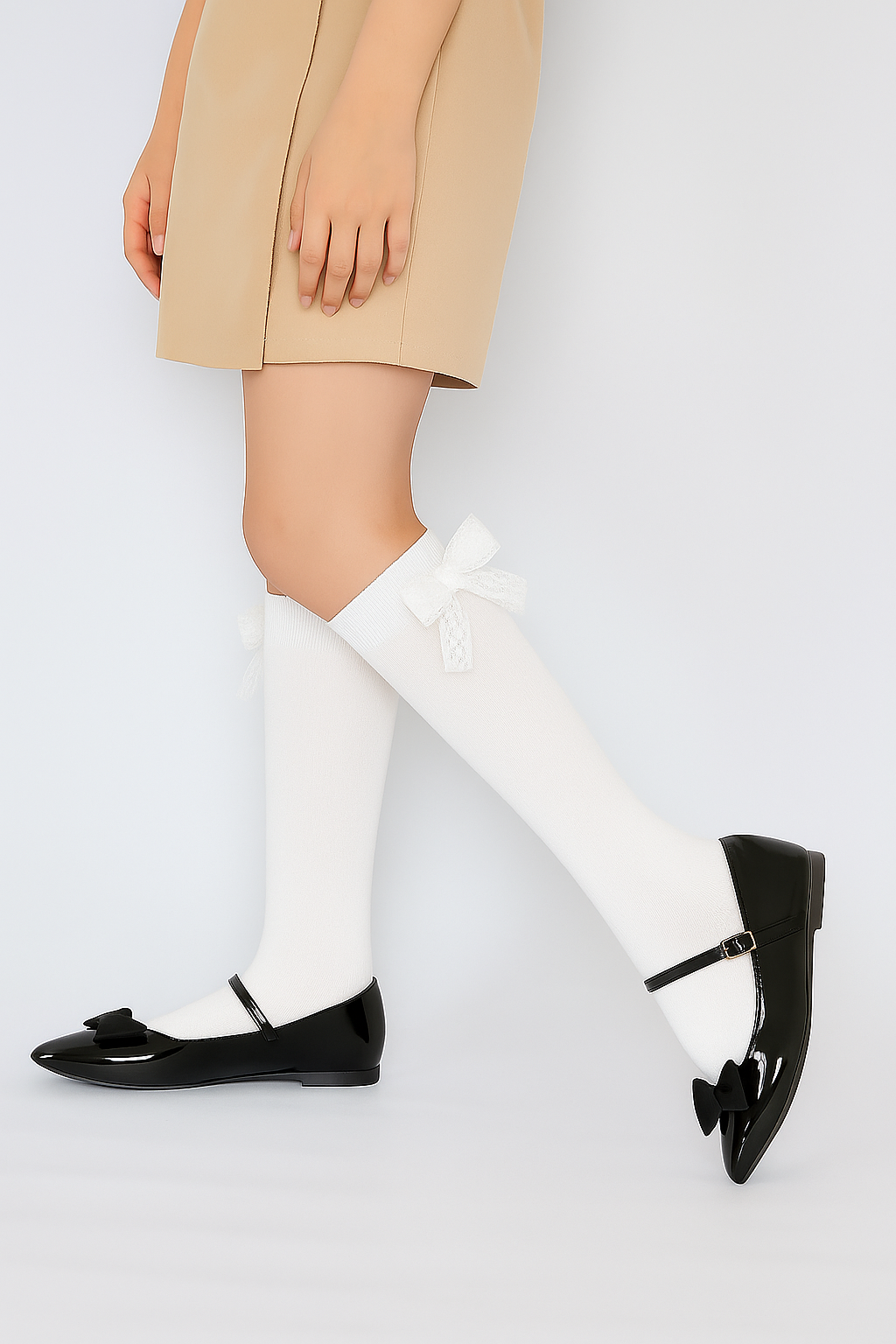 Girls' Knee-Length Ribbon  Socks