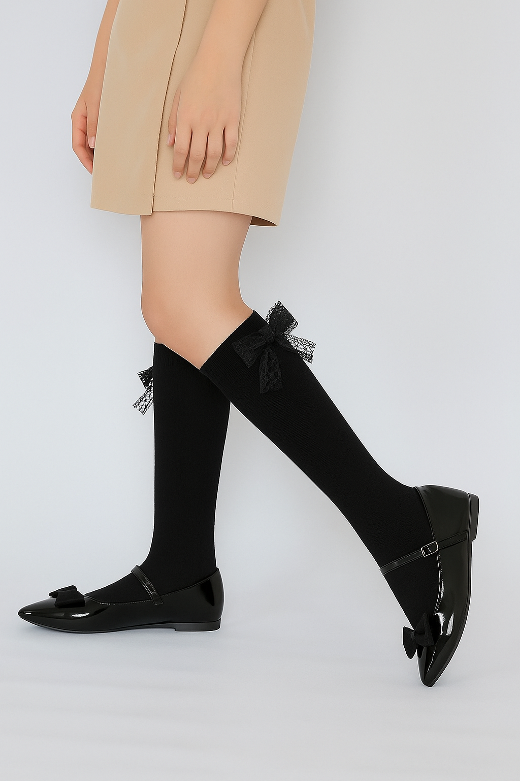 Girls' Knee-Length Ribbon  Socks