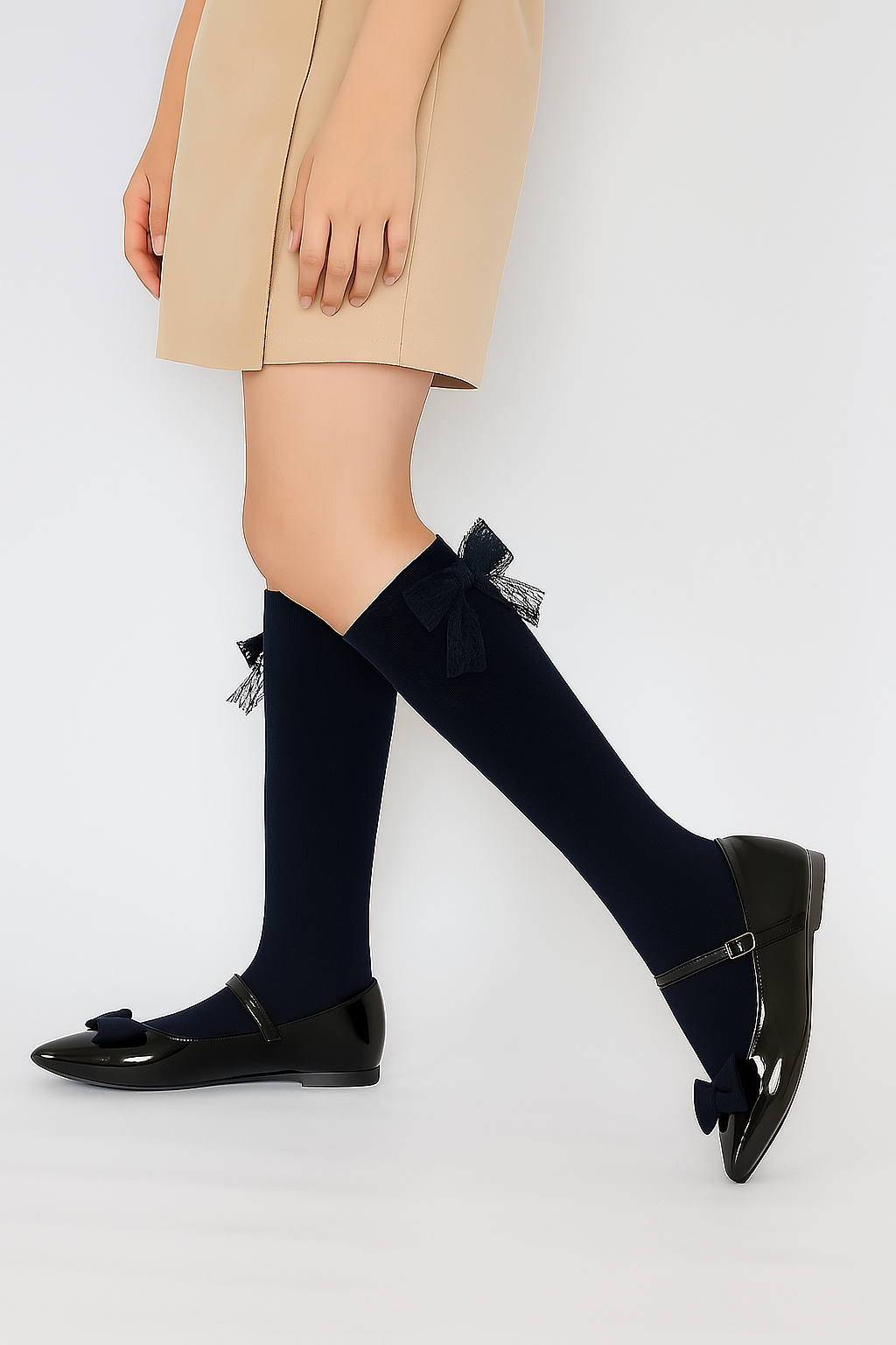 Girls' Knee-Length Ribbon  Socks