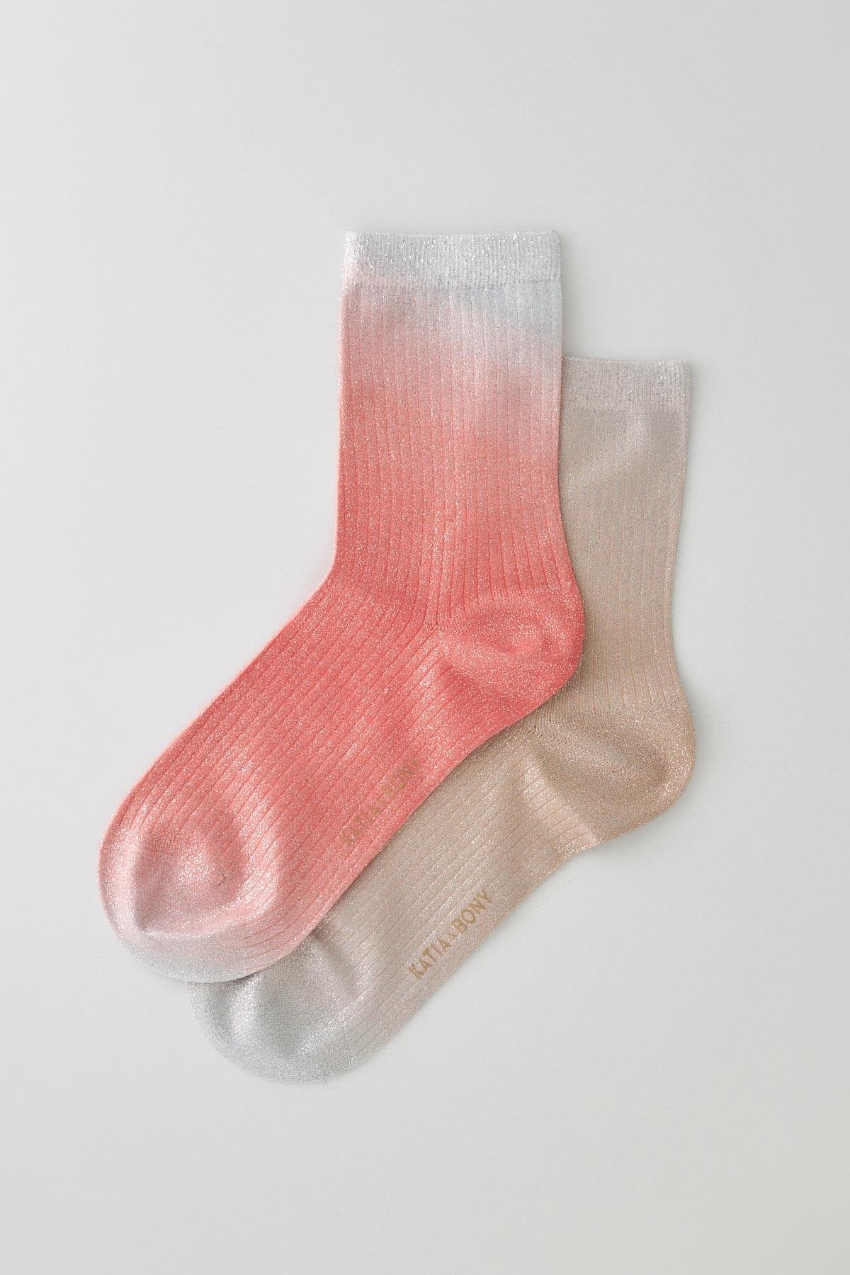Women's Shiny Glitter Socket Socks 2-Pack