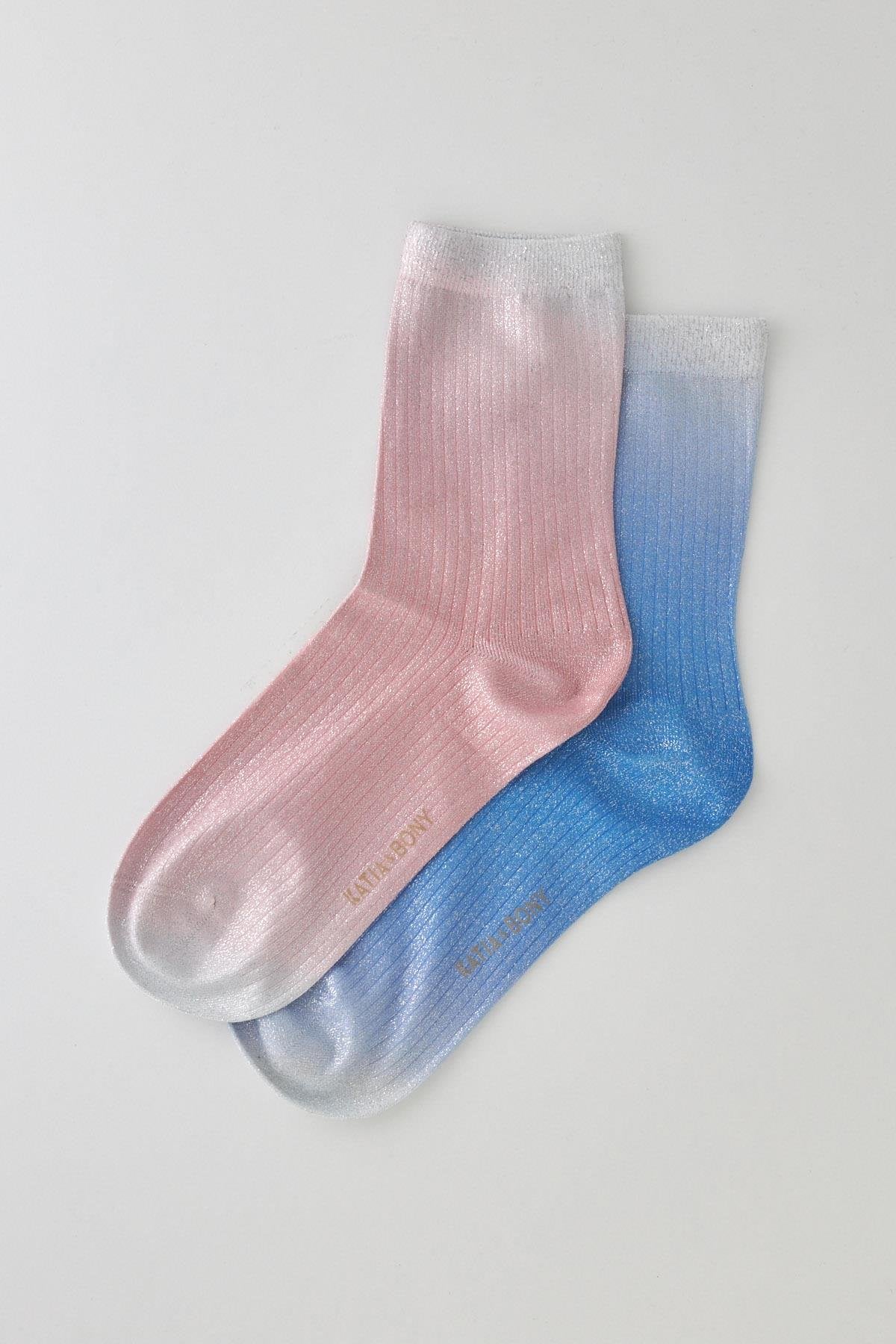Women's Shiny Glitter Socket Socks 2-Pack