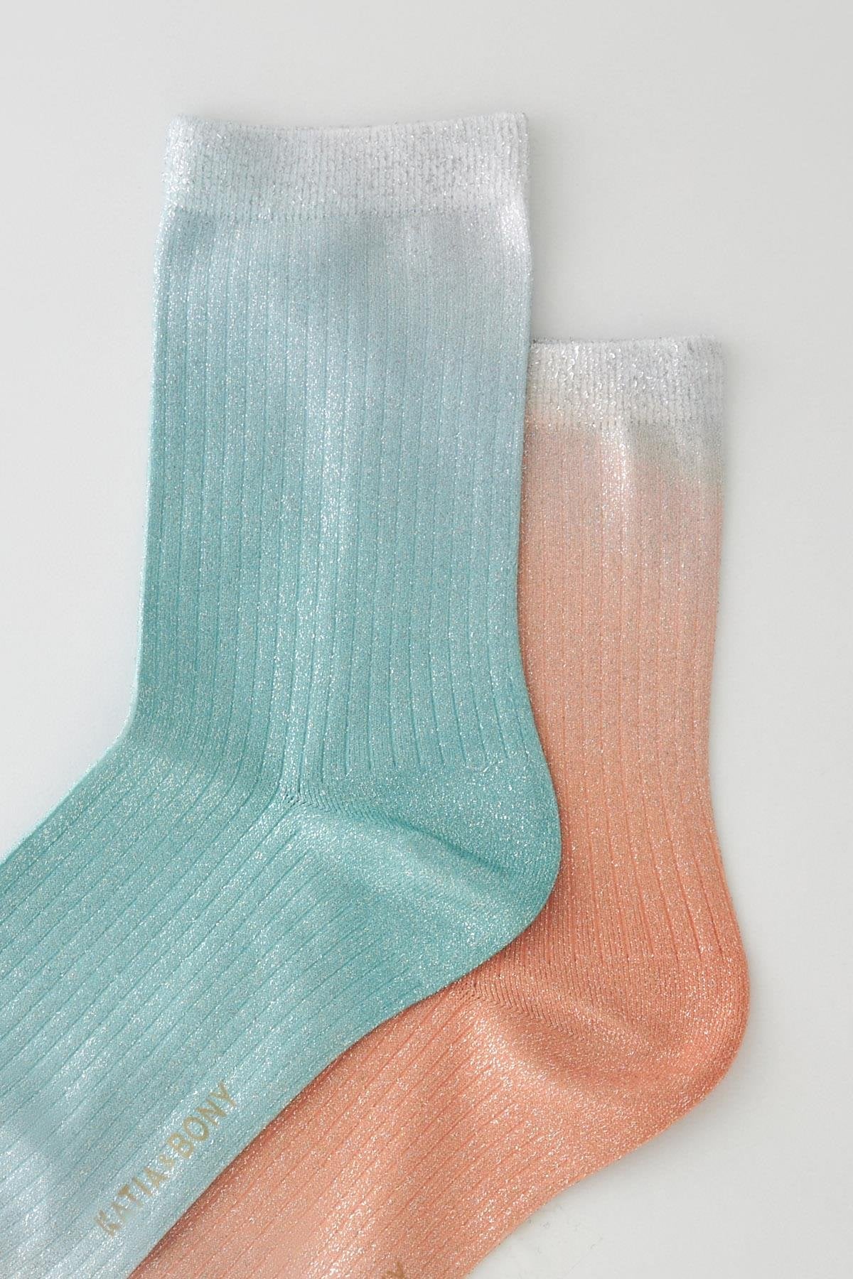 Women's Shiny Glitter Socket Socks 2-Pack