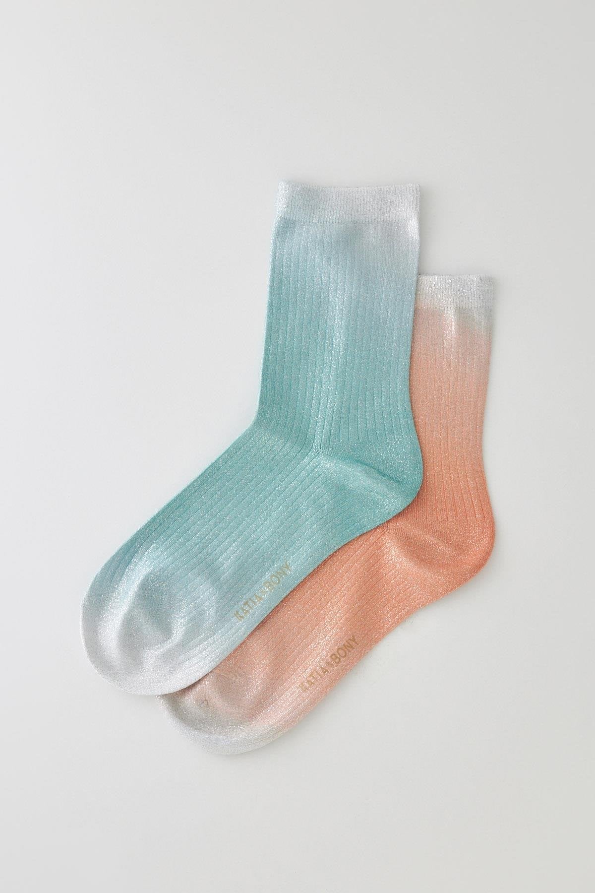 Women's Shiny Glitter Socket Socks 2-Pack