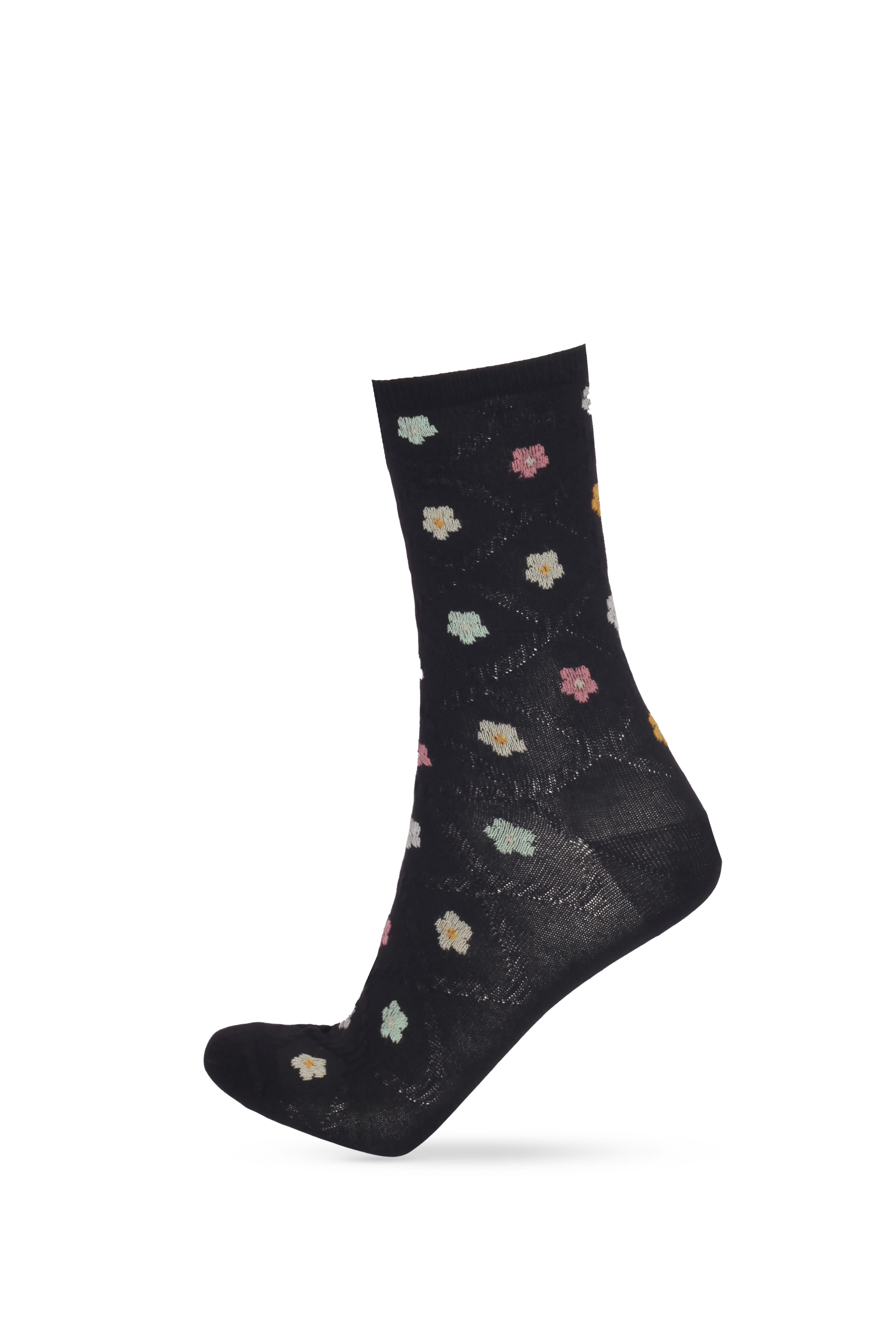 Women's Embossed Cehvron Patterned Socket Socks 5-Pack
