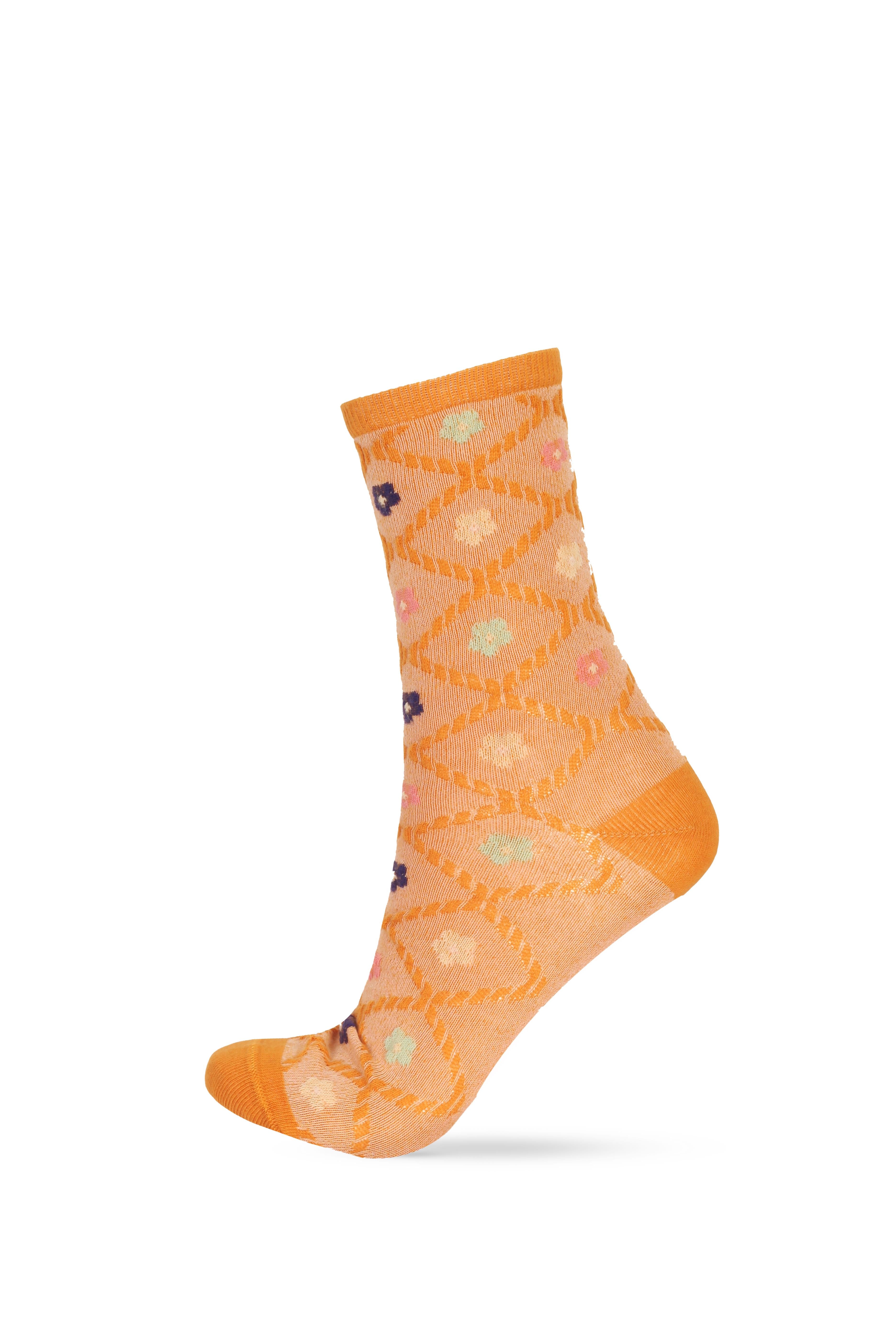 Women's Embossed Cehvron Patterned Socket Socks 5-Pack