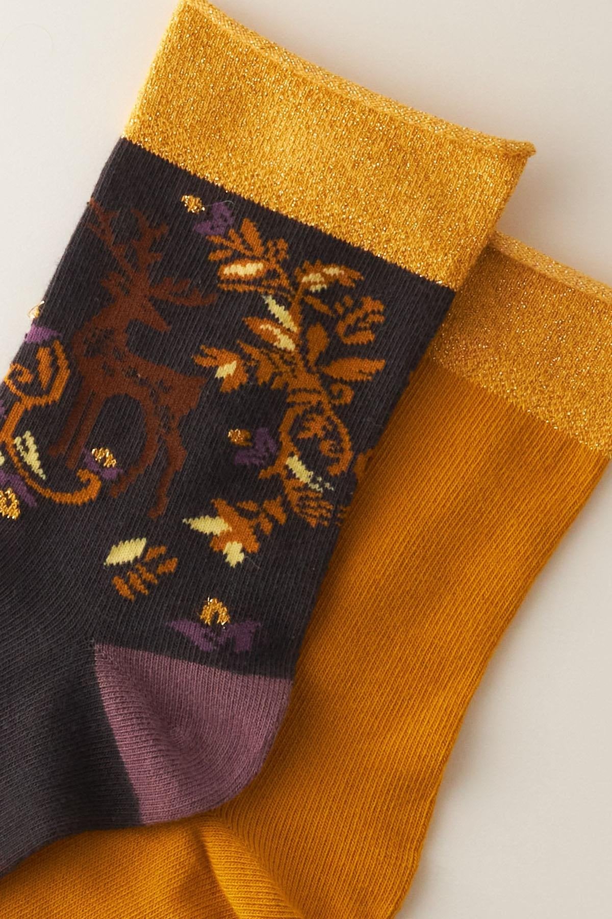 Women's Patterned Glitter Socket Socks 2-Pack