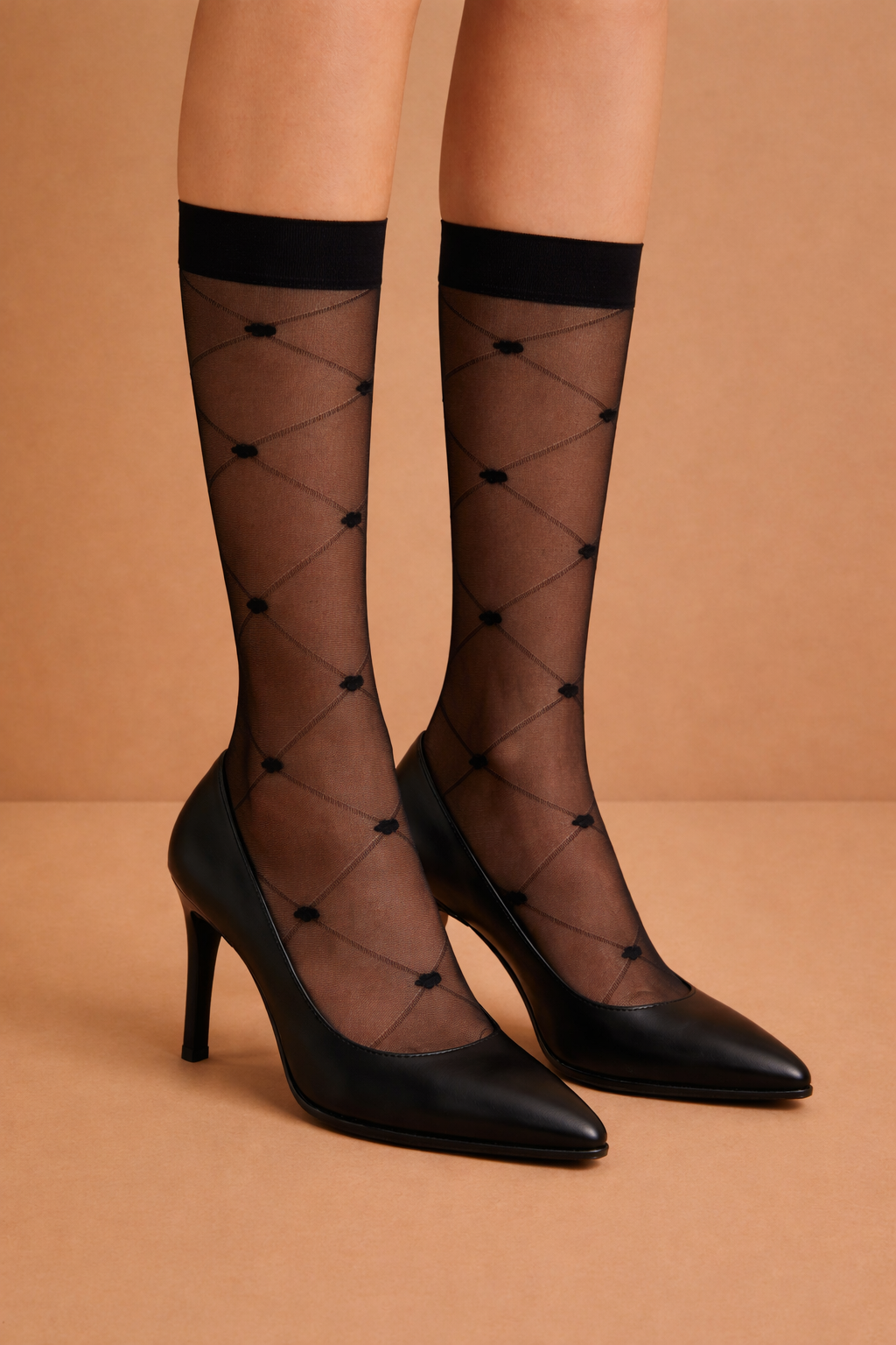 Knee High Chevron Polka Hosiery