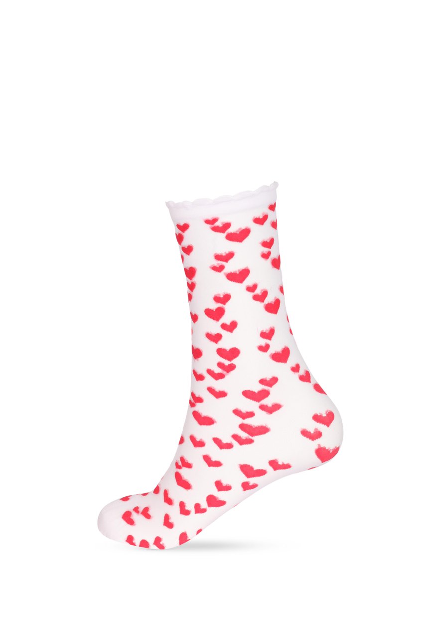 Women's Heart Patterned Thin Ankle Socks