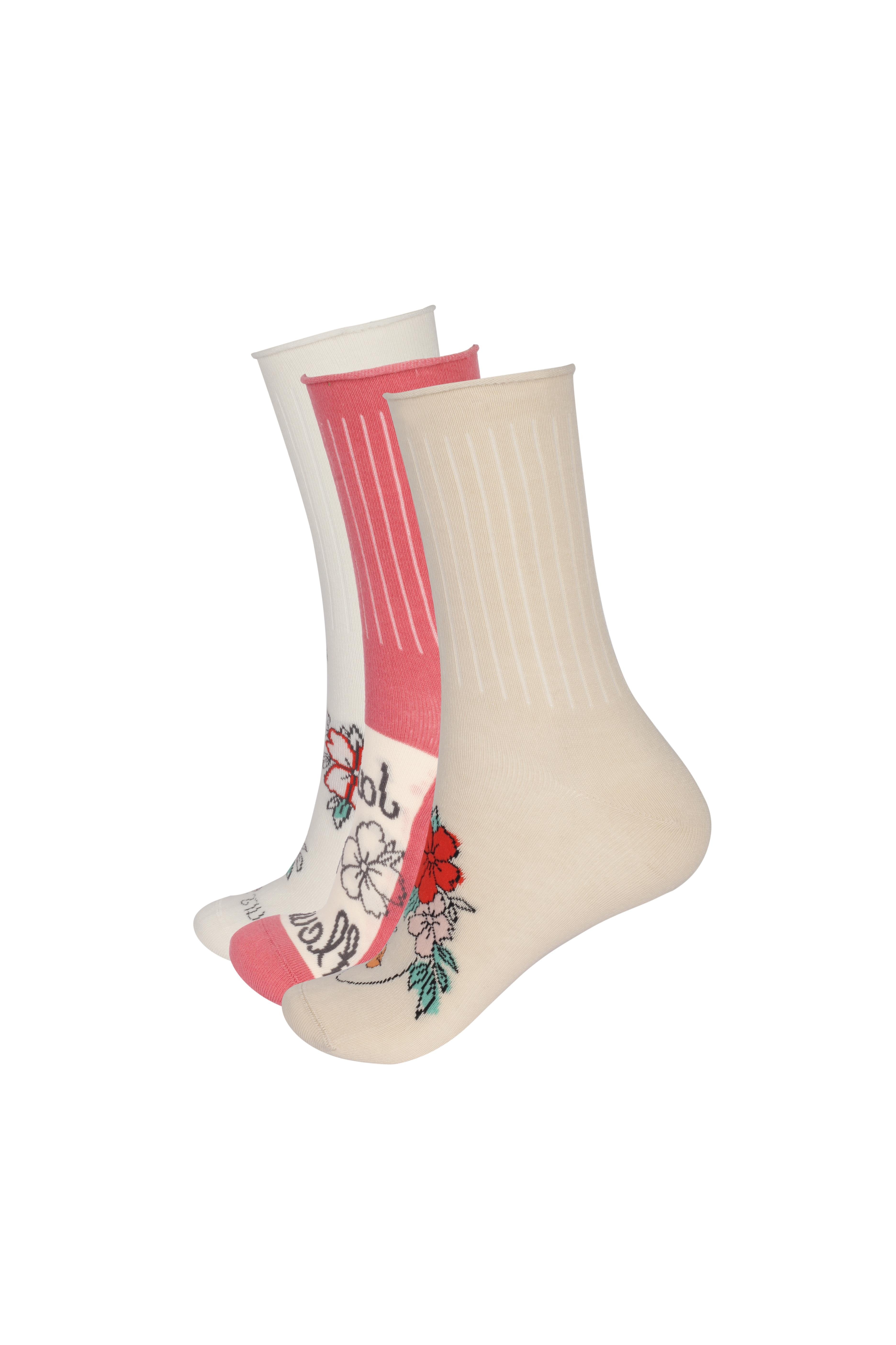 Women's Face Patterned Boxed Socket Socks 3-Pack