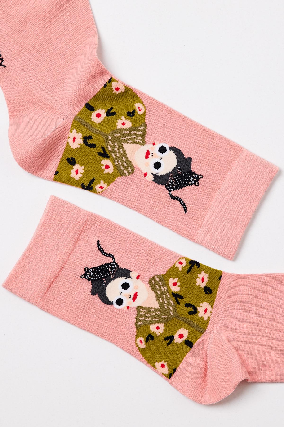 Girl Figured Women's Socks - Pink