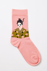 Girl Figured Women's Socks - Pink