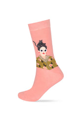 Girl Figured Women's Socks - Pink
