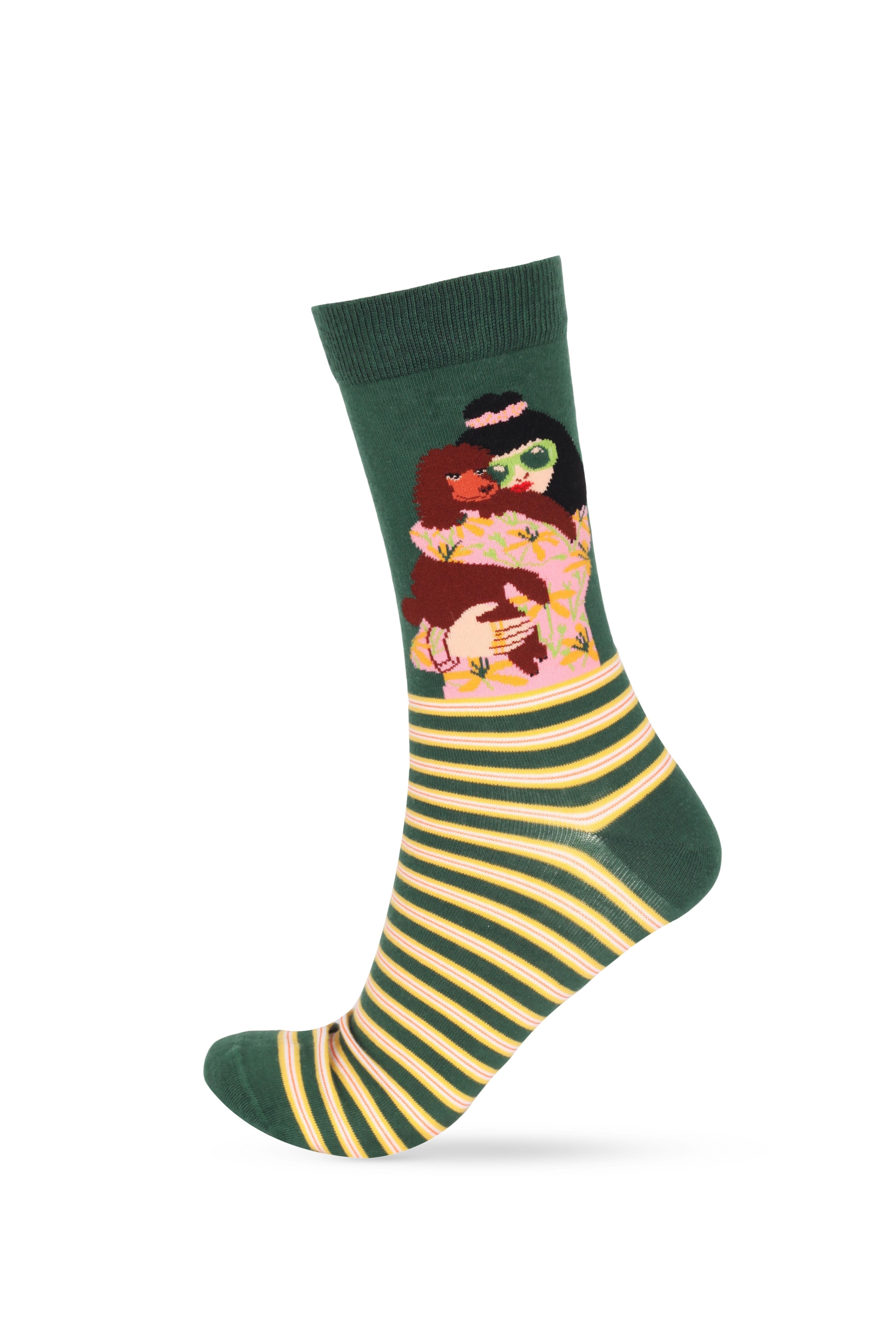Girl Figured Women's Socks - Yellow