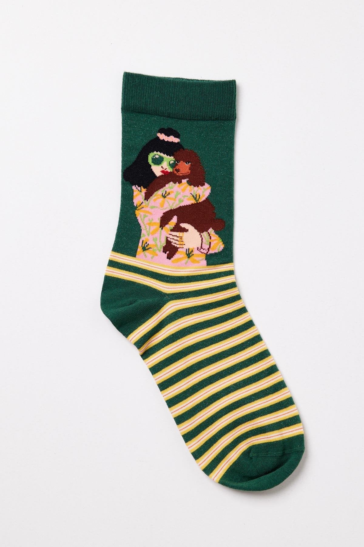 Girl Figured Women's Socks - Yellow