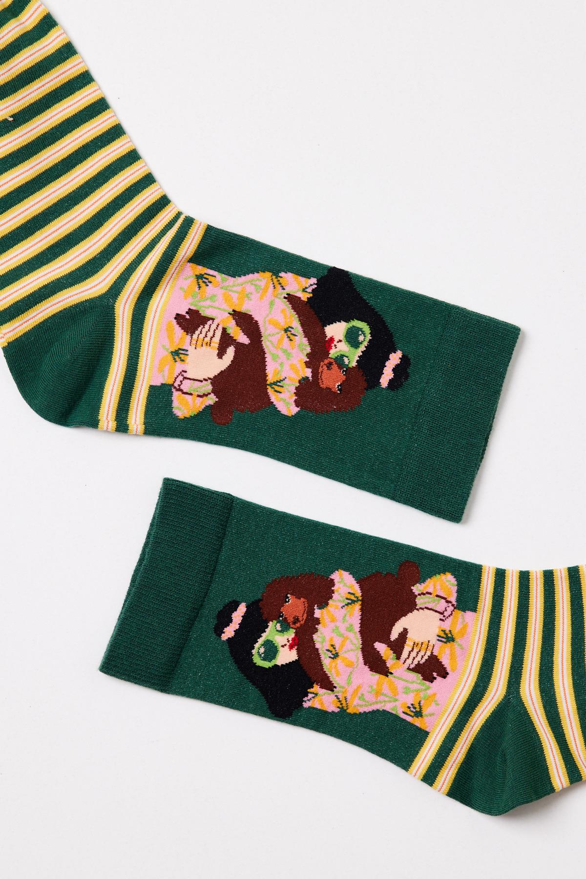 Girl Figured Women's Socks - Yellow