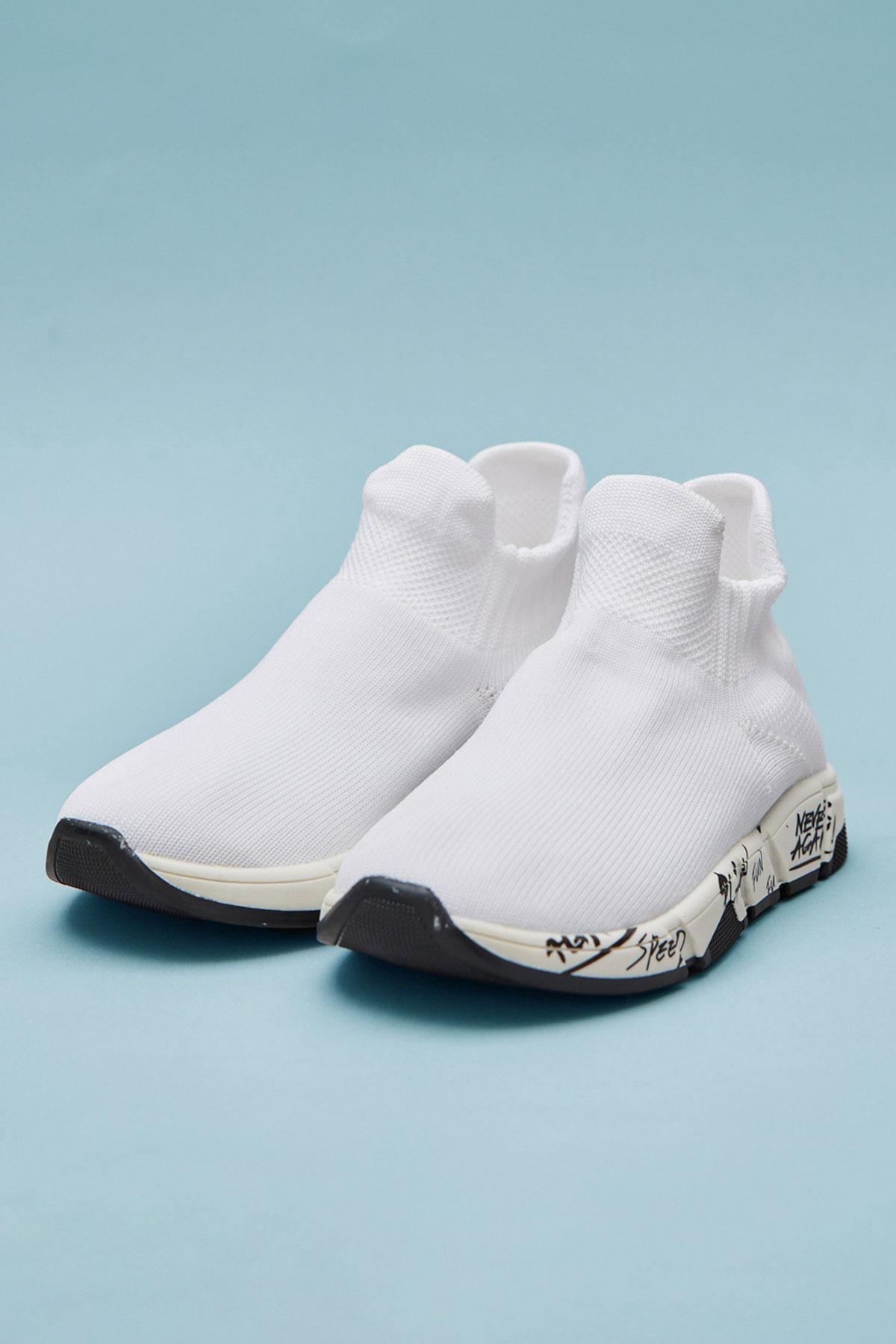 Kids Player Socks Sneakers - White