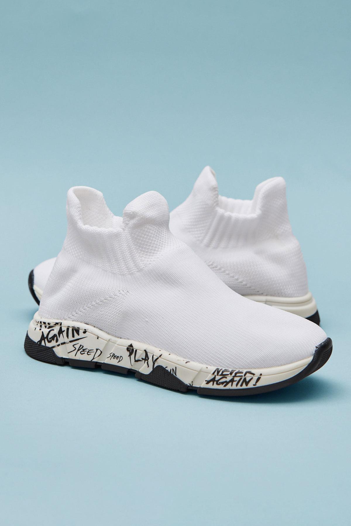 Kids Player Socks Sneakers - White
