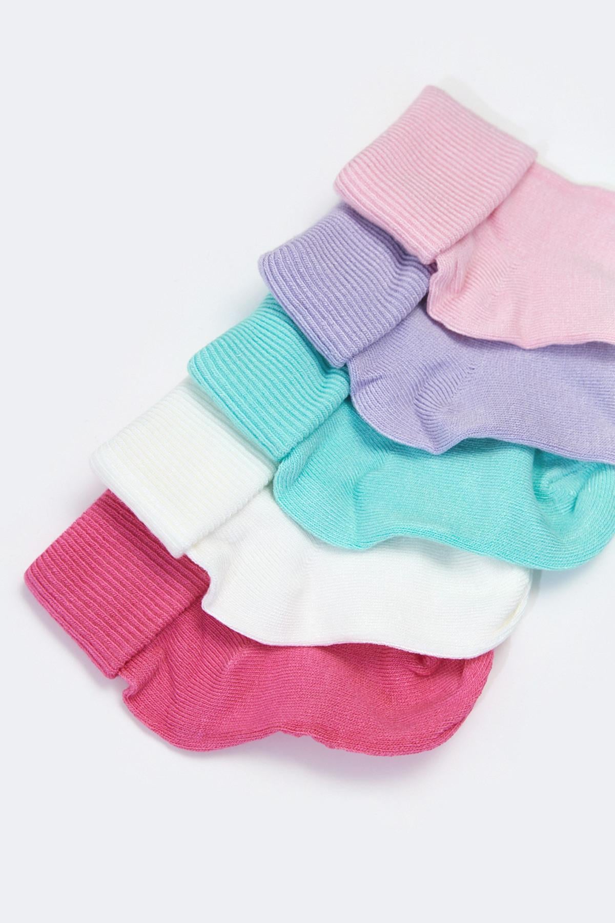 Newborn baby girl non-slip bamboo socks 5-pack